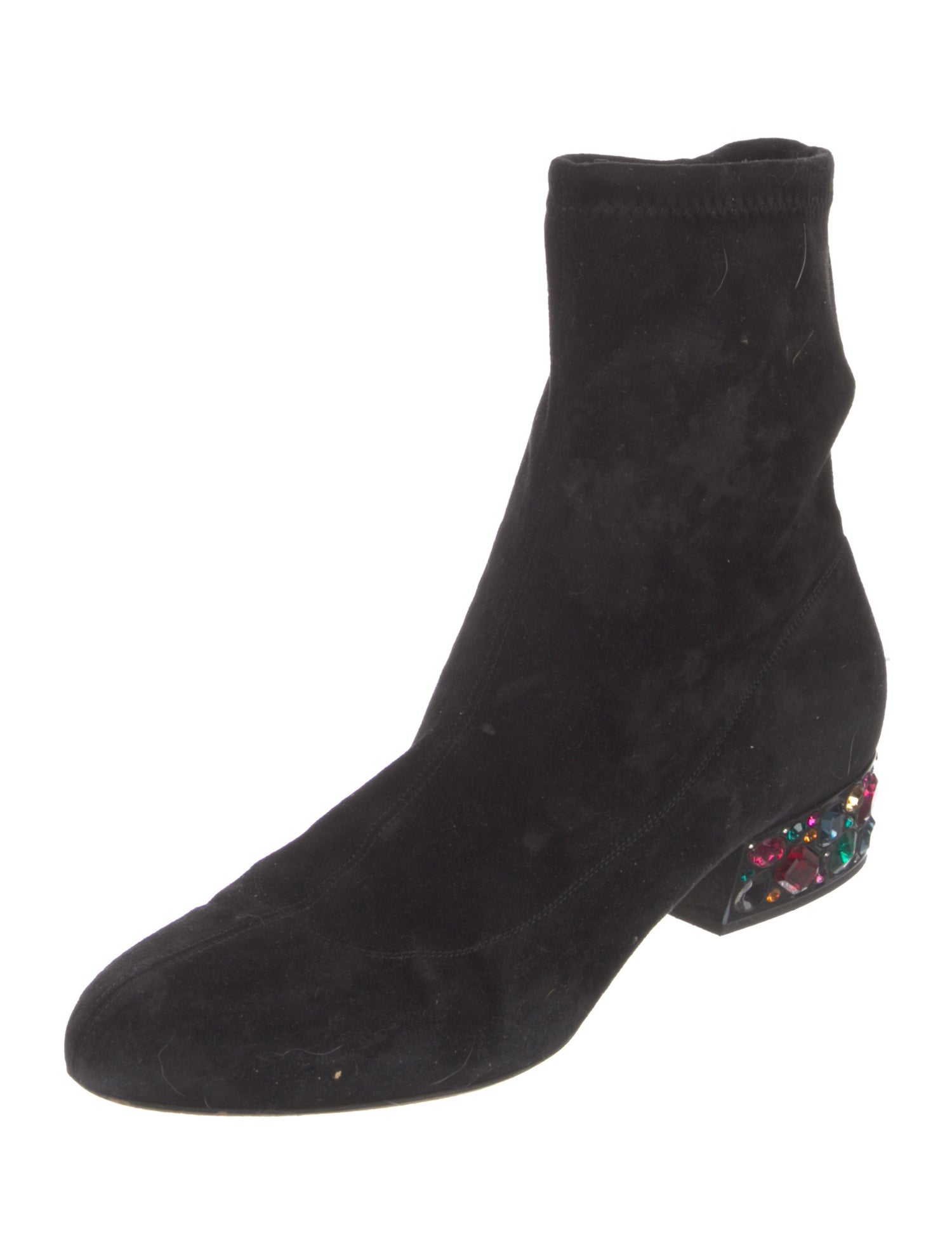 Jimmy Choo Suede Crystal Embellishments Sock Boots