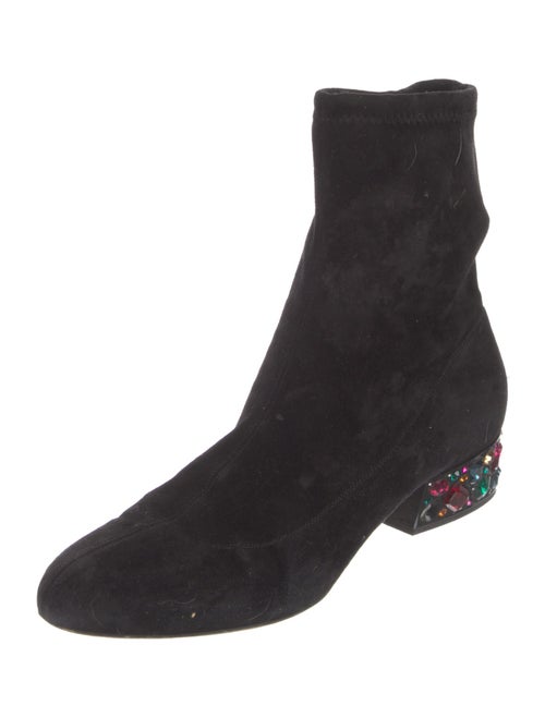 Jimmy Choo Suede Crystal Embellishments Sock Boots