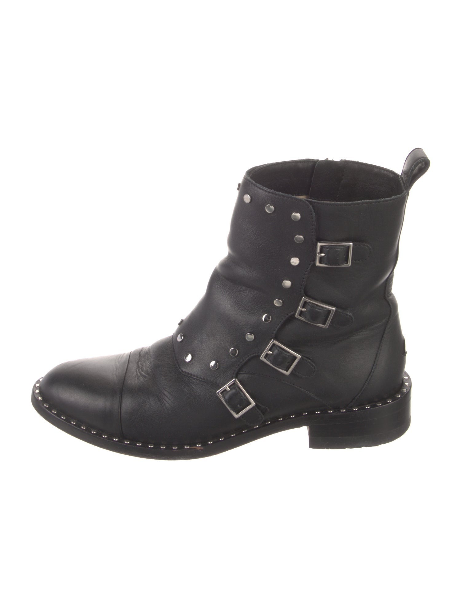 Jimmy Choo Leather Studded Accents Combat Boots