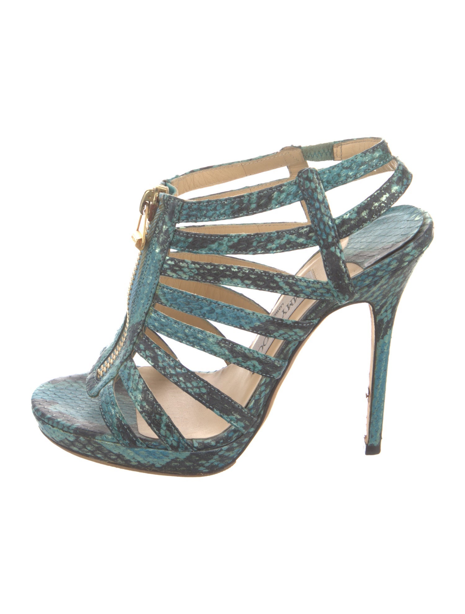 Jimmy Choo Snakeskin Animal Print Gladiator Sandals