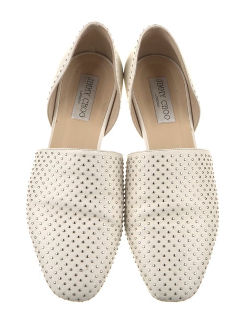 Jimmy Choo Leather Studded Accents D'Orsay Flats