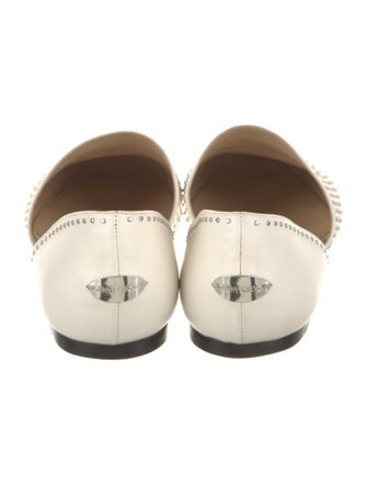 Jimmy Choo Leather Studded Accents D'Orsay Flats