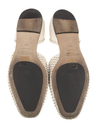Jimmy Choo Leather Studded Accents D'Orsay Flats
