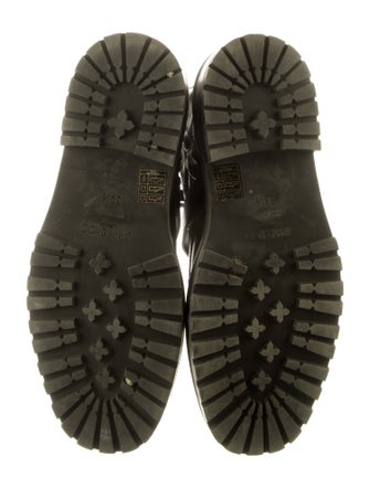 Jimmy Choo Leather Crystal Embellishments Combat Boots