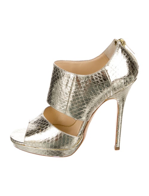 Jimmy Choo Embossed Leather Animal Print Slingback Sandals