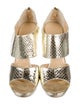 Jimmy Choo Embossed Leather Animal Print Slingback Sandals