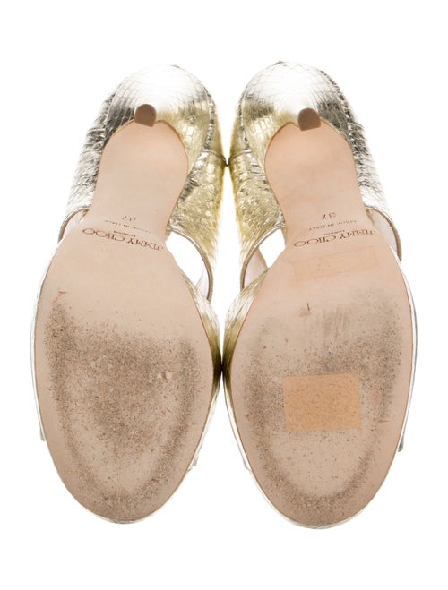 Jimmy Choo Embossed Leather Animal Print Slingback Sandals