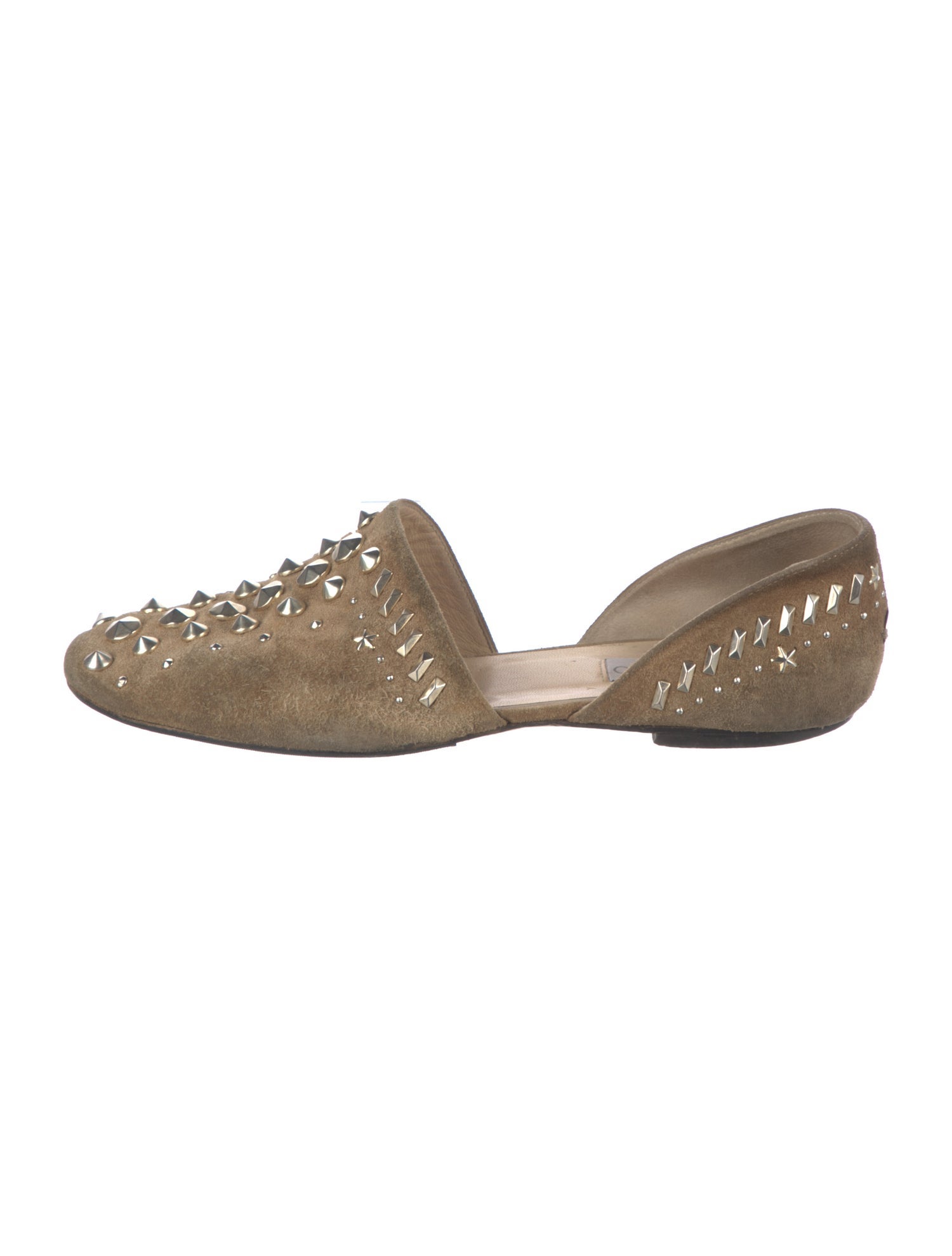 Jimmy Choo Suede Studded Accents D'Orsay Flats