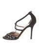 Jimmy Choo Suede Glitter Accents T-Strap Pumps