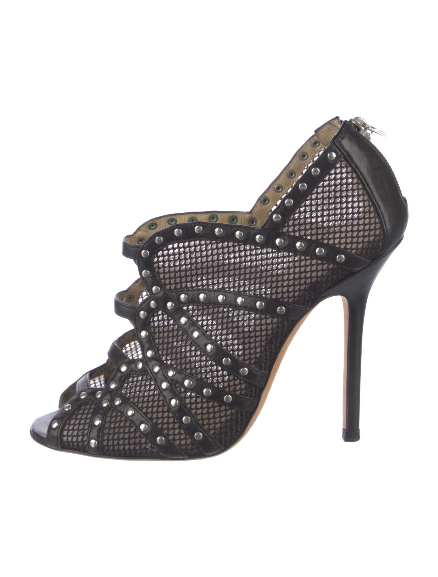 Jimmy Choo Leather Mesh Accents Pumps