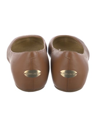 Jimmy Choo Leather Chain-Link Accents Ballet Flats