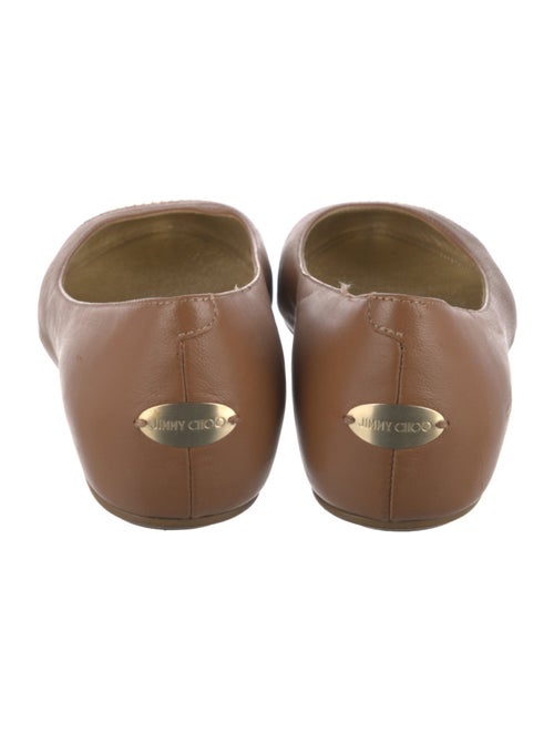 Jimmy Choo Leather Chain-Link Accents Ballet Flats