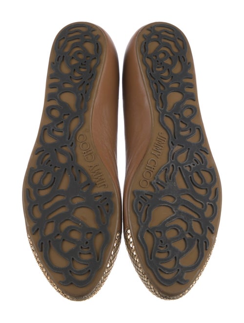 Jimmy Choo Leather Chain-Link Accents Ballet Flats