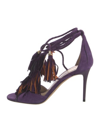 Jimmy Choo Suede Tassel Accents Sandals