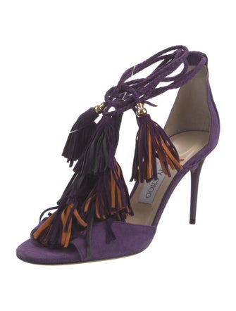 Jimmy Choo Suede Tassel Accents Sandals