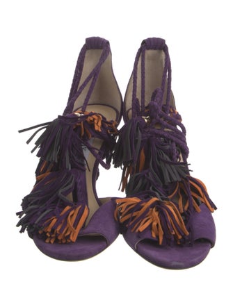 Jimmy Choo Suede Tassel Accents Sandals