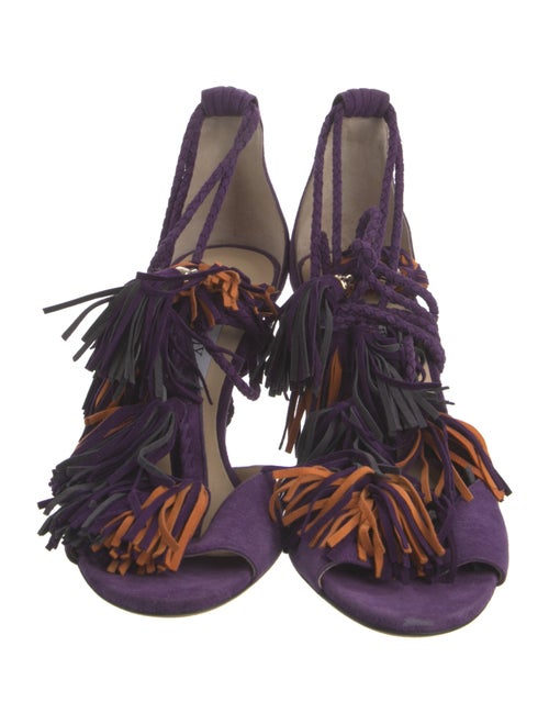 Jimmy Choo Suede Tassel Accents Sandals