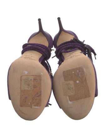 Jimmy Choo Suede Tassel Accents Sandals