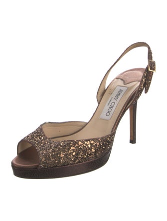 Jimmy Choo Glitter Animal Print Slingback Pumps