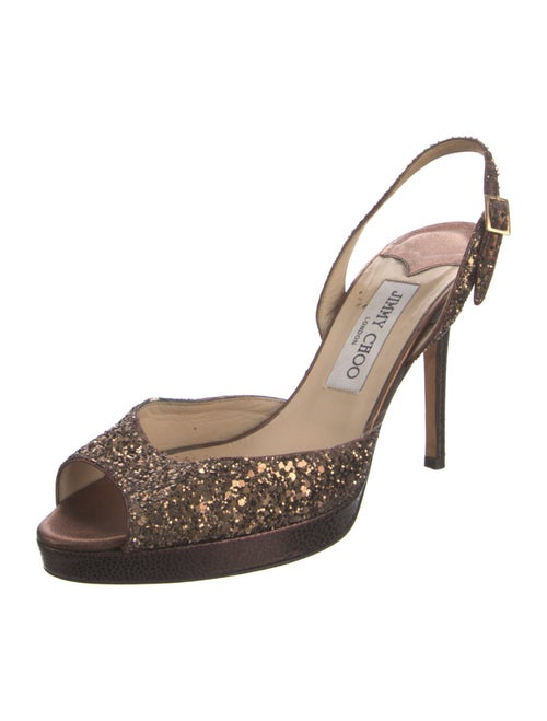 Jimmy Choo Glitter Animal Print Slingback Pumps