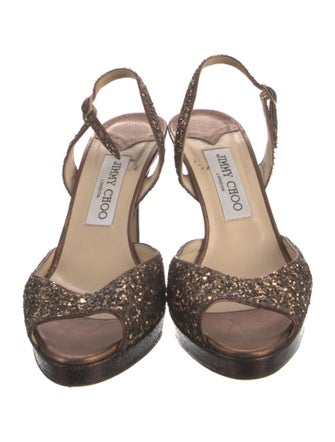 Jimmy Choo Glitter Animal Print Slingback Pumps
