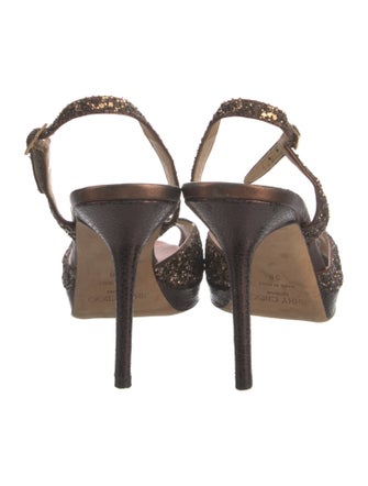 Jimmy Choo Glitter Animal Print Slingback Pumps