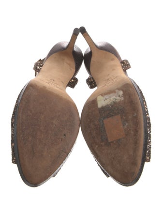 Jimmy Choo Glitter Animal Print Slingback Pumps