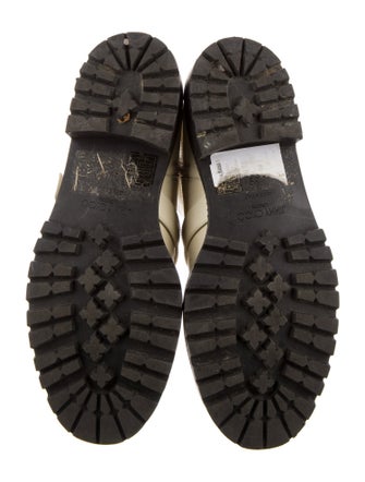 Jimmy Choo Leather Crystal Embellishments Combat Boots