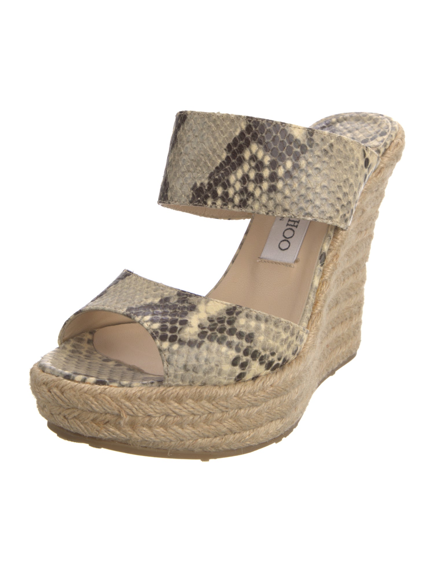 Jimmy Choo Leather Animal Print Espadrilles