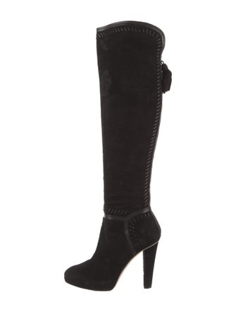 Jimmy Choo Suede Whipstitch Trim Boots