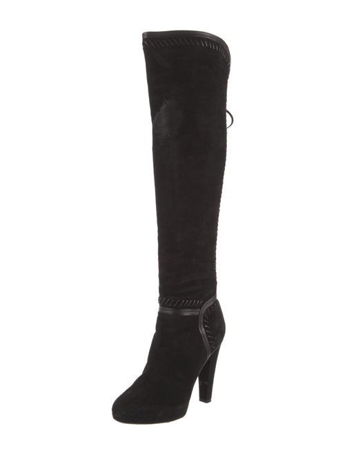 Jimmy Choo Suede Whipstitch Trim Boots