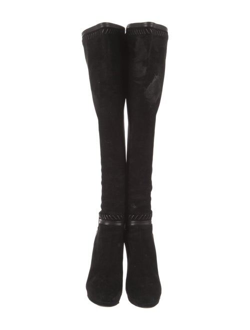 Jimmy Choo Suede Whipstitch Trim Boots