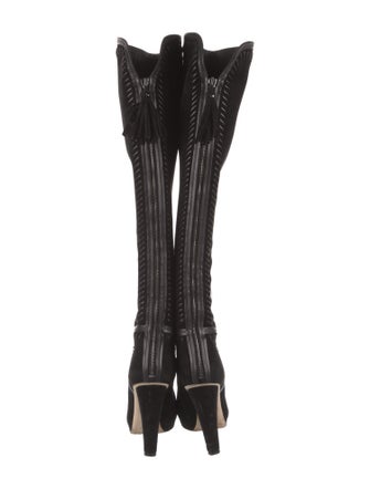 Jimmy Choo Suede Whipstitch Trim Boots