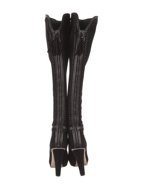Jimmy Choo Suede Whipstitch Trim Boots
