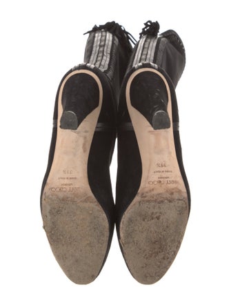 Jimmy Choo Suede Whipstitch Trim Boots