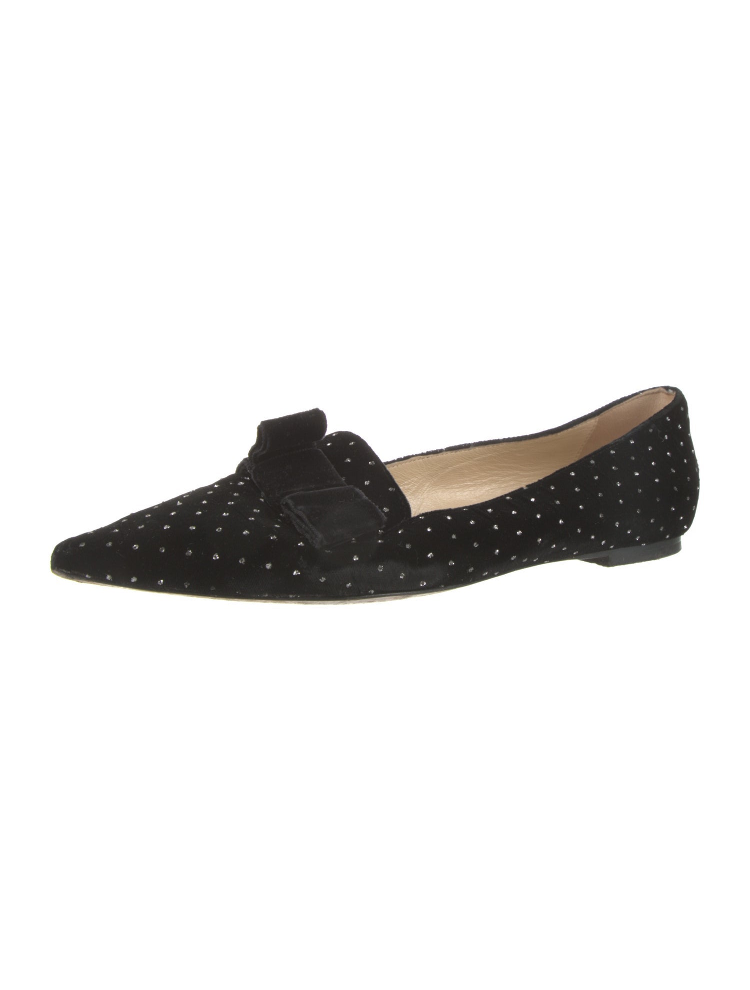 Jimmy Choo Velvet Bow Accents Ballet Flats