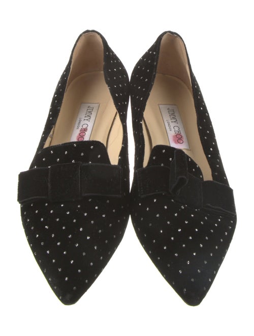 Jimmy Choo Velvet Bow Accents Ballet Flats