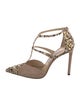 Jimmy Choo Suede Studded Accents T-Strap Pumps