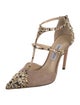 Jimmy Choo Suede Studded Accents T-Strap Pumps