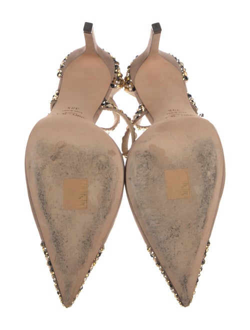 Jimmy Choo Suede Studded Accents T-Strap Pumps