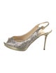 Jimmy Choo Glitter Accents Slingback Sandals