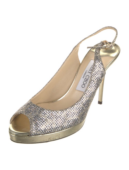 Jimmy Choo Glitter Accents Slingback Sandals