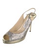 Jimmy Choo Glitter Accents Slingback Sandals