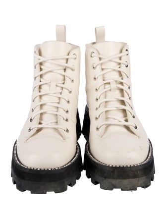 Jimmy Choo Leather Crystal Embellishments Combat Boots