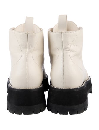 Jimmy Choo Leather Crystal Embellishments Combat Boots