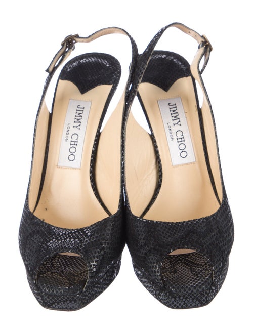 Jimmy Choo Suede Animal Print Slingback Pumps