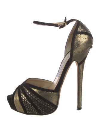 Jimmy Choo Suede Printed D'Orsay Pumps