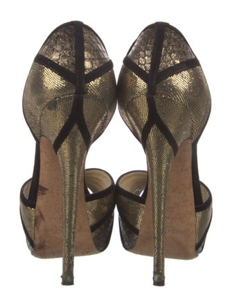 Jimmy Choo Suede Printed D'Orsay Pumps