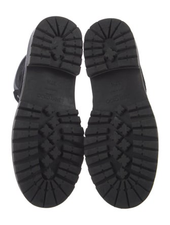 Jimmy Choo Suede Fur Trim Combat Boots