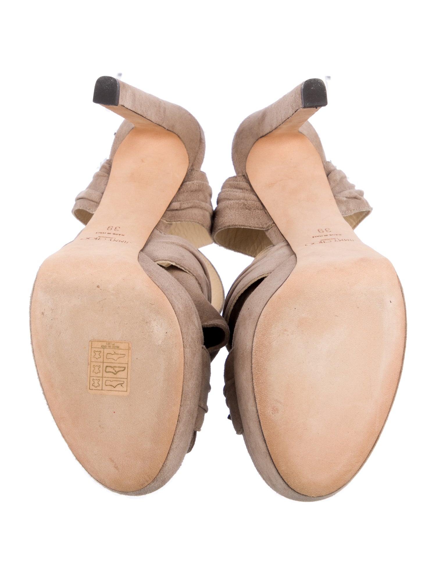 Jimmy Choo Suede Bow Accents Slingback Sandals